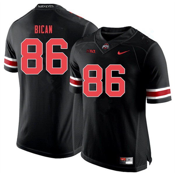 Ohio State Buckeyes #86 Gage Bican Men Stitch Jersey Black Out OSU78713